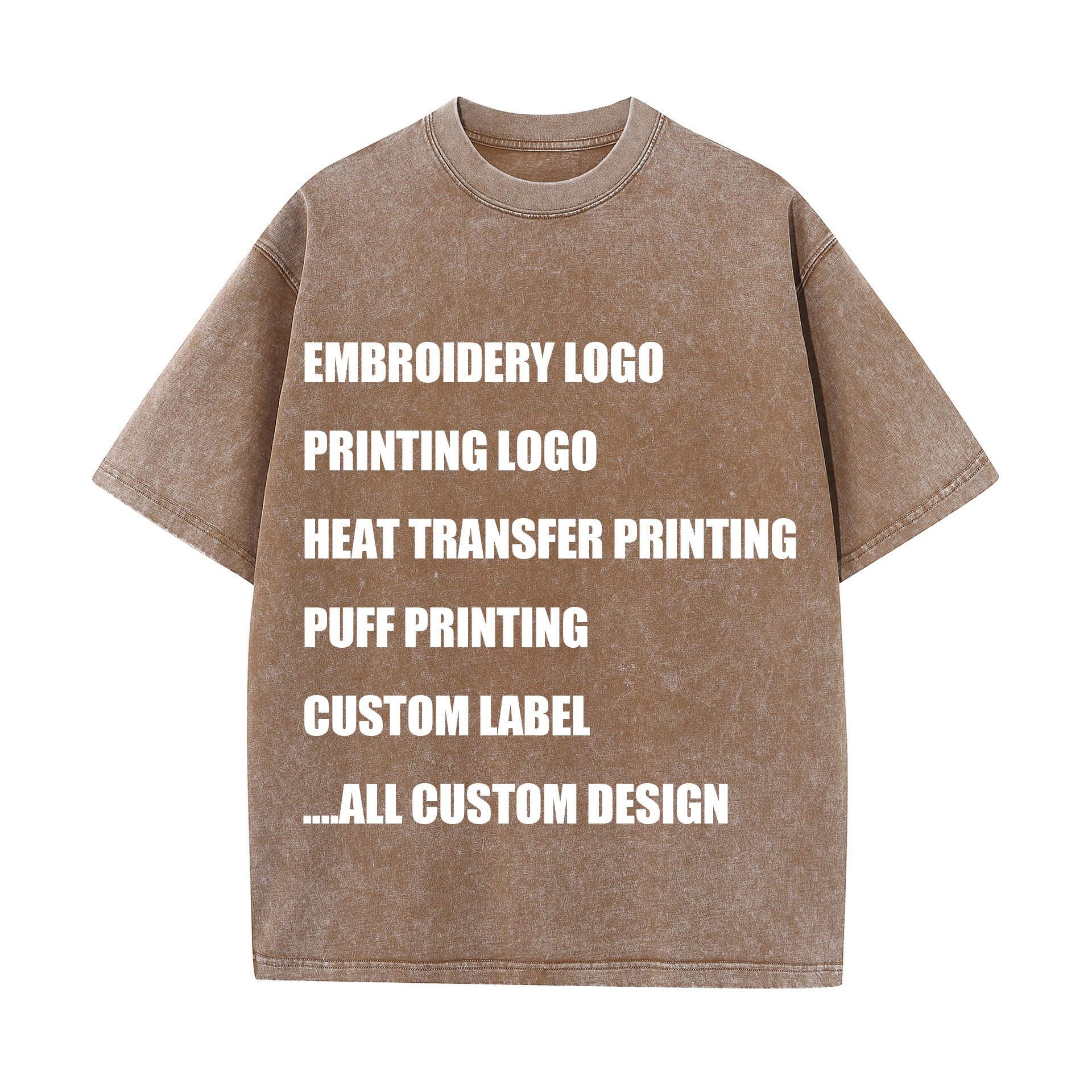 Custom Hip Hop Printing Puff Print Promotional Outdoor Vintage crew neck high Street Wear Cotton Batik Acid Washed Men's T Shirt