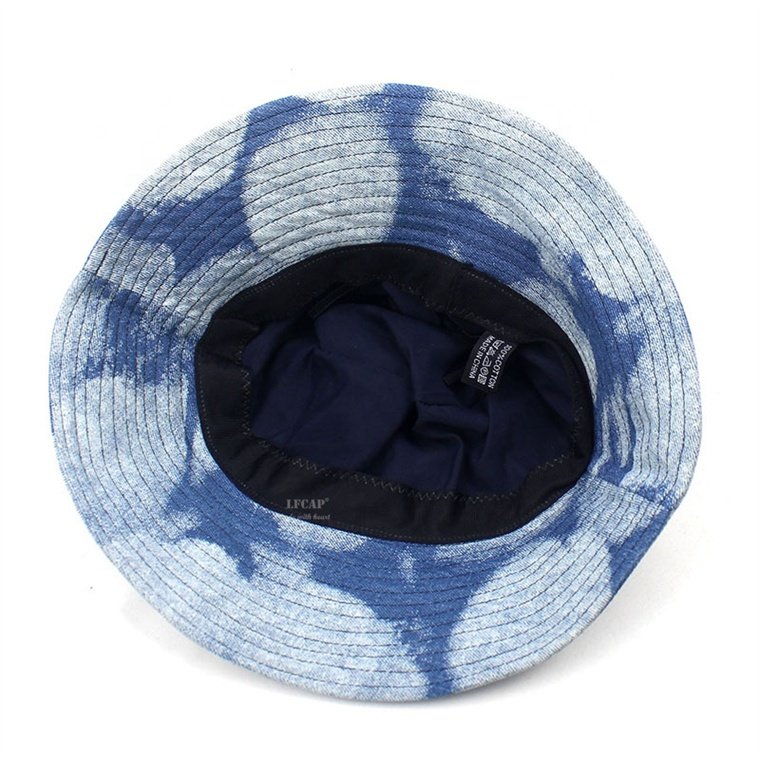 Factory High Quality Custom Retro Tie Dyed Outdoor Unisex Fisherman Hat Cotton Women Denim Bucket Hat