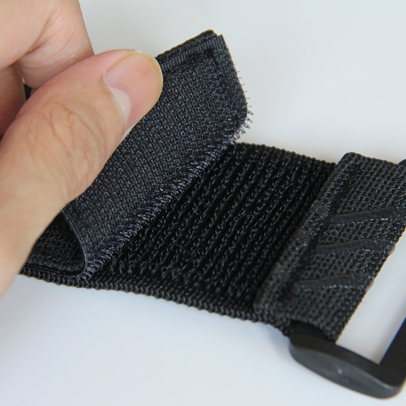 Hot Sale Stretch Adjustable Elastic Nylon Webbing Hook And Loop With Black Plastic Buckle