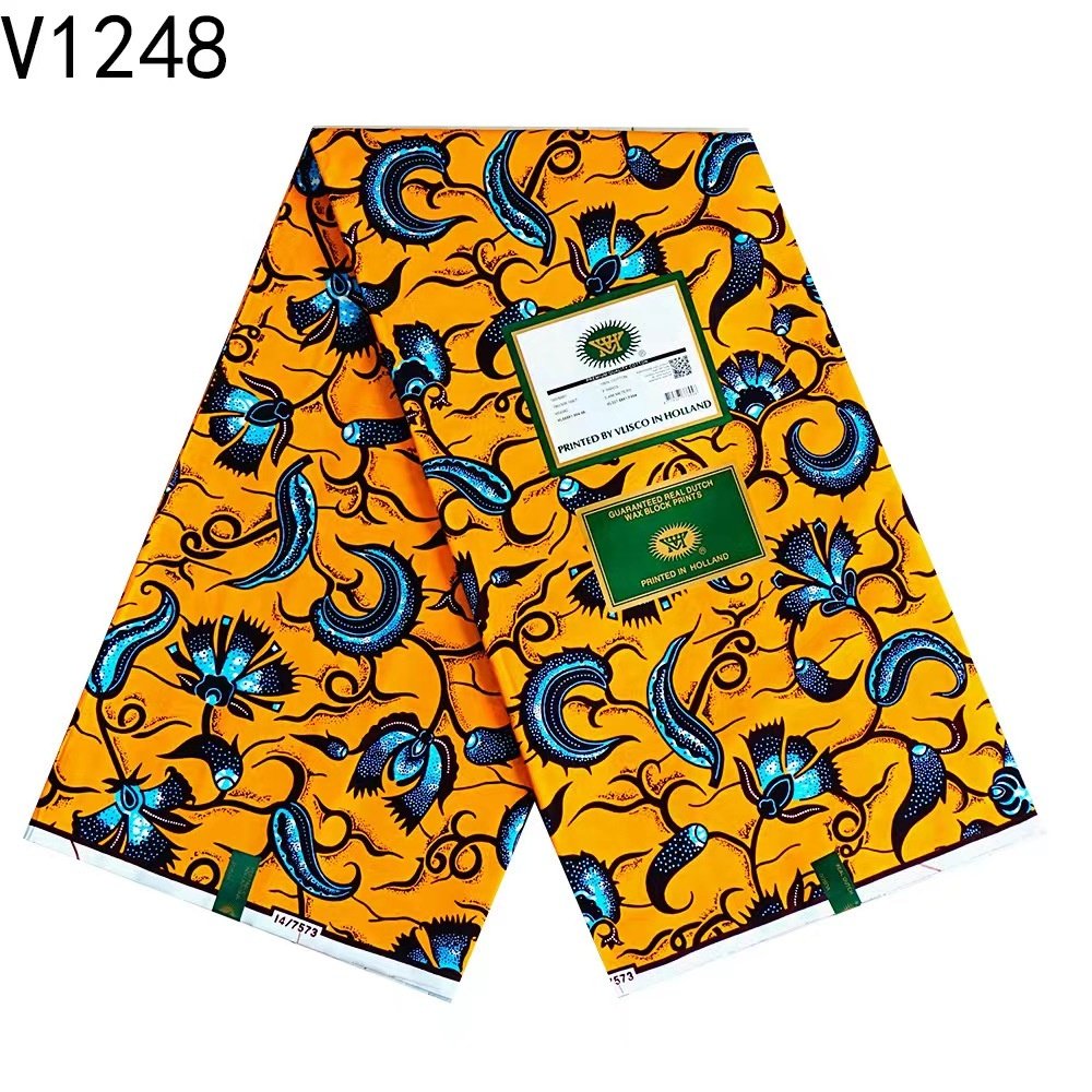 wholesale African Holland ankara Dutch printed wax fabric 100% cotton double side wax printed cloth fabric for home textile
