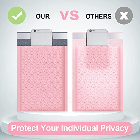 Shipping Packaging Printed Poly Mailer Eco-Friendly Plastic Envelope Pink White Poly Bubble Mailer Bags Custom With Padded