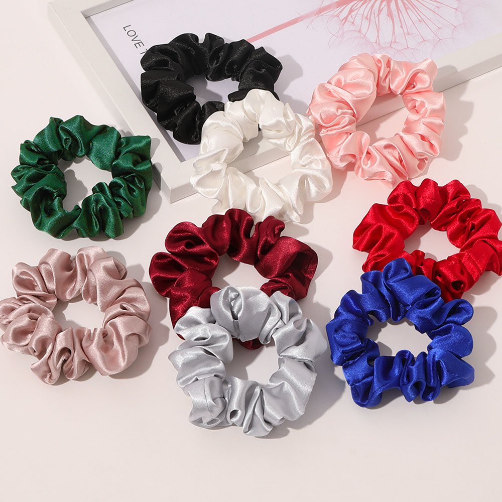 Women Fashion Silk Scrunchies for Hair Elastic Hair Bands Hair Ties Ponytail Holder