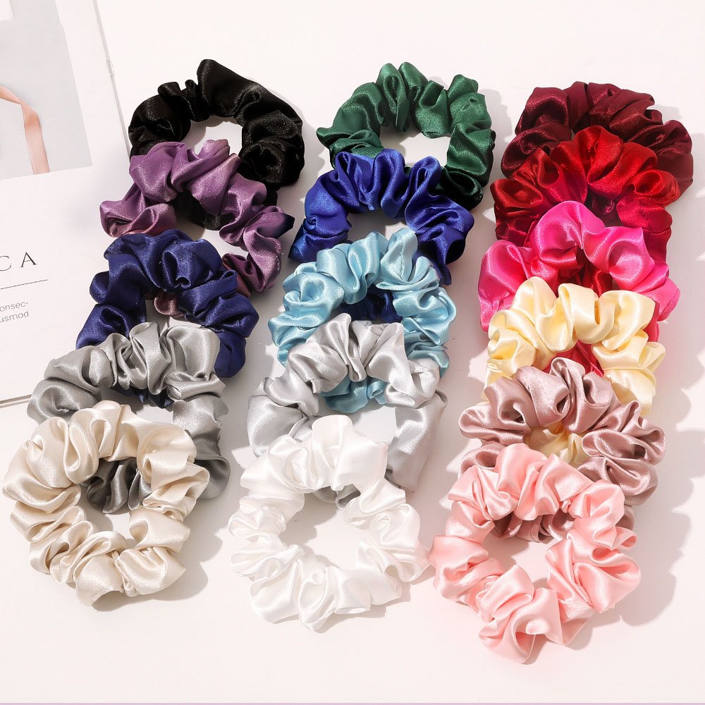 Women Fashion Silk Scrunchies for Hair Elastic Hair Bands Hair Ties Ponytail Holder