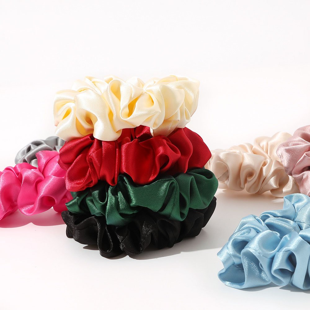 Women Fashion Silk Scrunchies for Hair Elastic Hair Bands Hair Ties Ponytail Holder