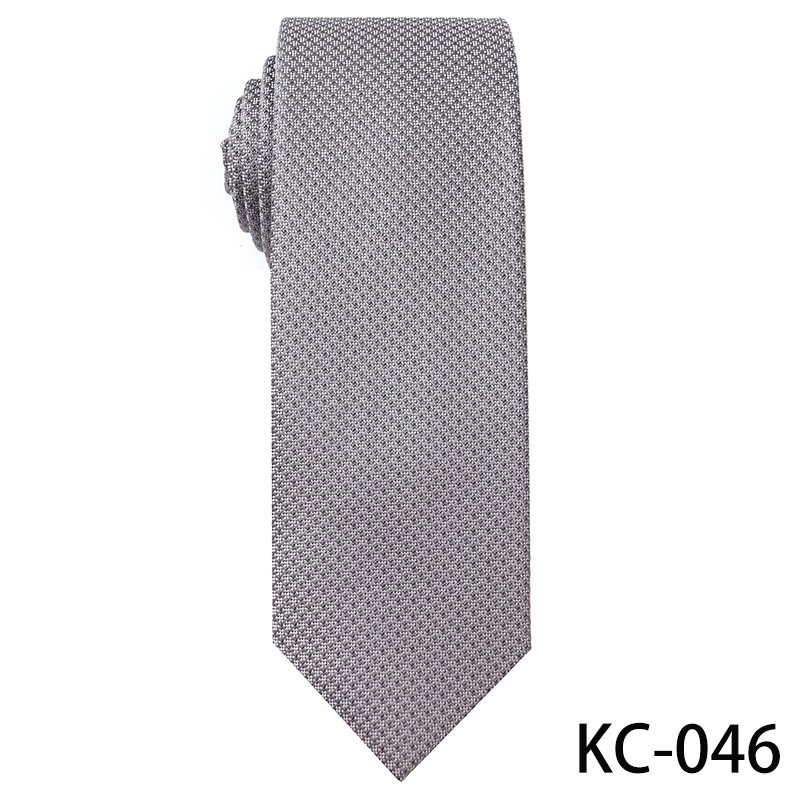 High Quality 6.5cm Slim Polyester Woven Neck Tie Grey Narrow Modern Personalized Ties For Men