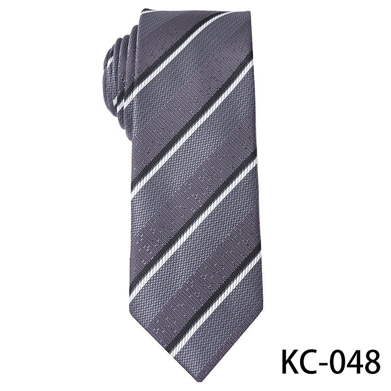 High Quality 6.5cm Slim Polyester Woven Neck Tie Grey Narrow Modern Personalized Ties For Men