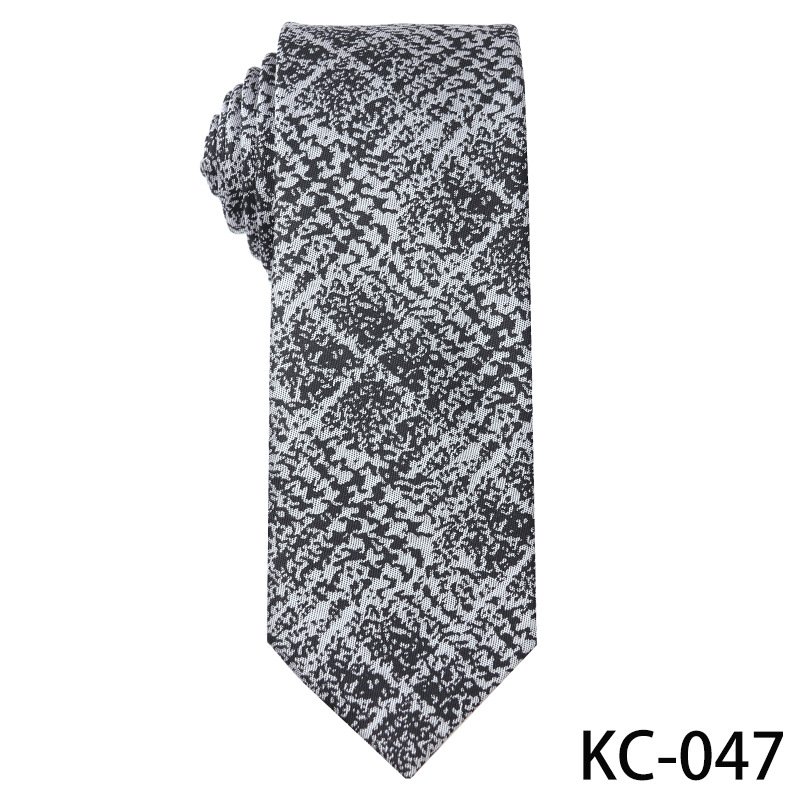 High Quality 6.5cm Slim Polyester Woven Neck Tie Grey Narrow Modern Personalized Ties For Men
