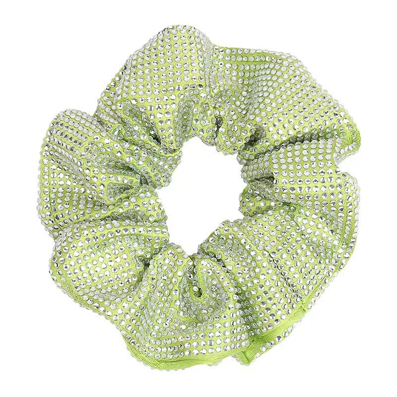 wholesale luxury hair circles tie bling crystal hair scrunchies elastic hair band wristlet sparkle diamond rhinestone scrunchie