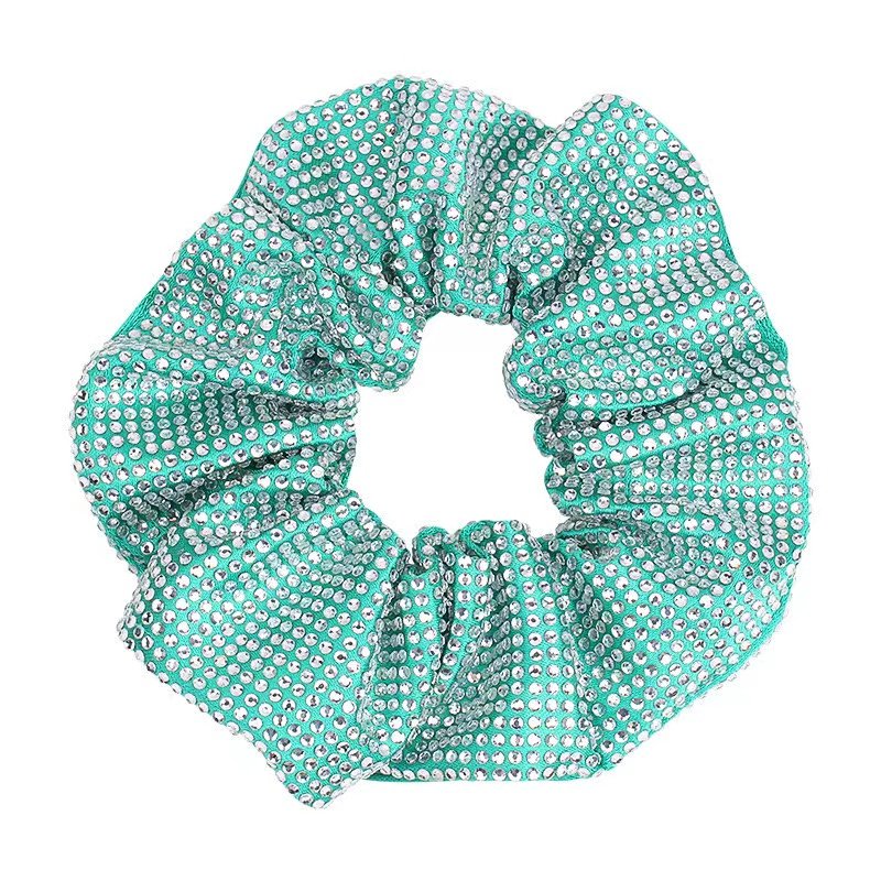 wholesale luxury hair circles tie bling crystal hair scrunchies elastic hair band wristlet sparkle diamond rhinestone scrunchie