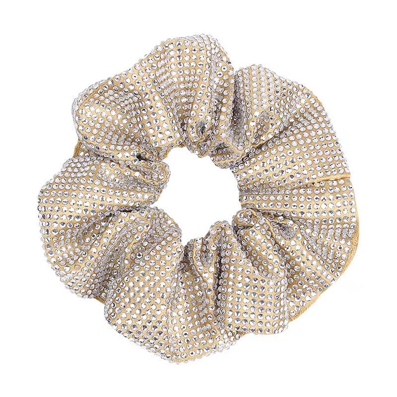 wholesale luxury hair circles tie bling crystal hair scrunchies elastic hair band wristlet sparkle diamond rhinestone scrunchie
