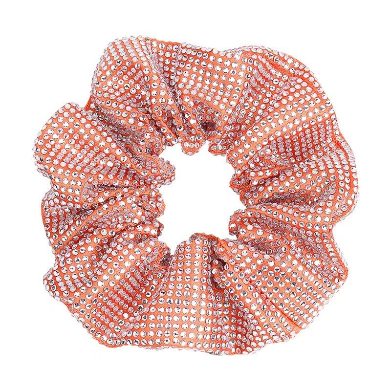 wholesale luxury hair circles tie bling crystal hair scrunchies elastic hair band wristlet sparkle diamond rhinestone scrunchie