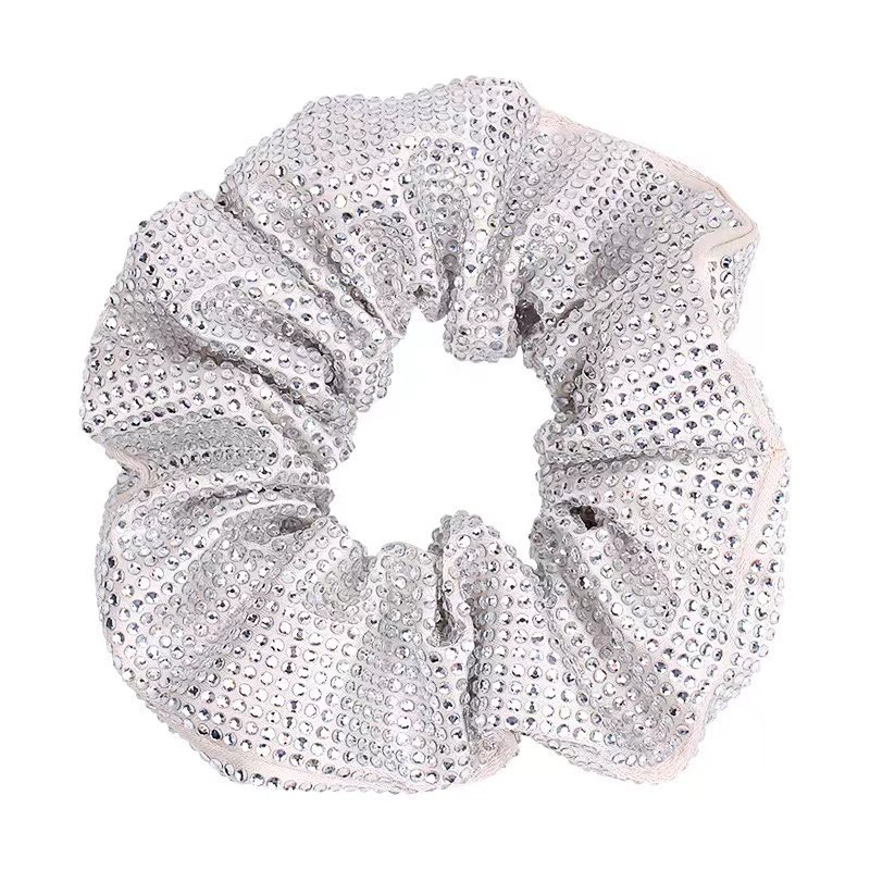 wholesale luxury hair circles tie bling crystal hair scrunchies elastic hair band wristlet sparkle diamond rhinestone scrunchie