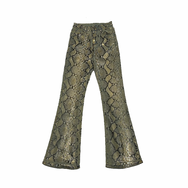 Professional New Men's Breathable Snakeskin Leather Pants Skinny Pants High Waist Slim Jeans OEM ODM Service Adults High Quality