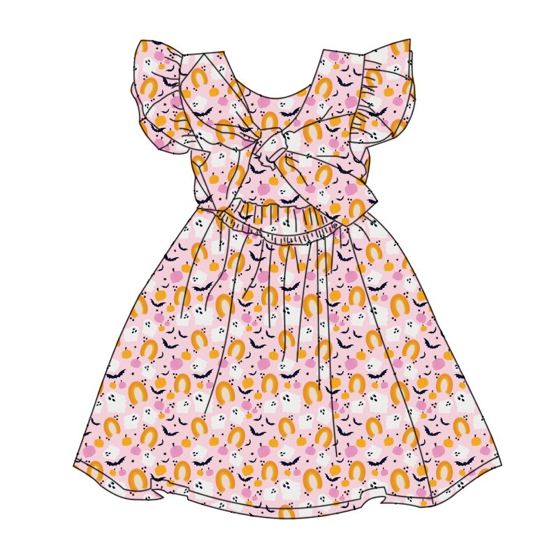 Qingli OEM 12 Years Old Girl Dress Tie Back Floral Summer Dress For Kids
