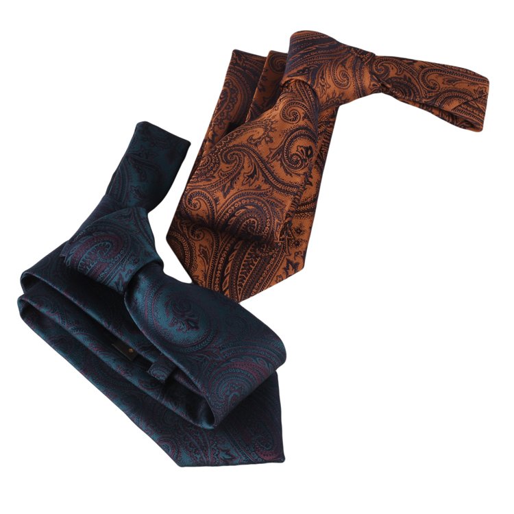 Custom Manufacture Wholesale Polyester Woven Jacquard Formal Neckties Paisley Design Texture Ties for Men