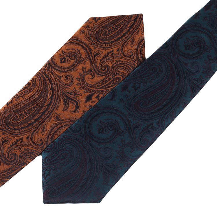 Custom Manufacture Wholesale Polyester Woven Jacquard Formal Neckties Paisley Design Texture Ties for Men