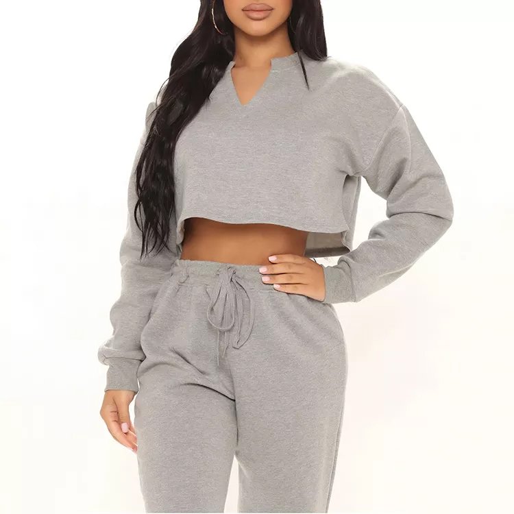 Women's Custom Organic Cotton Crop Top Jogger Pants Sweatshirt Athletic Shorts Elastic Drawstring Men's Jogging Sweatpants