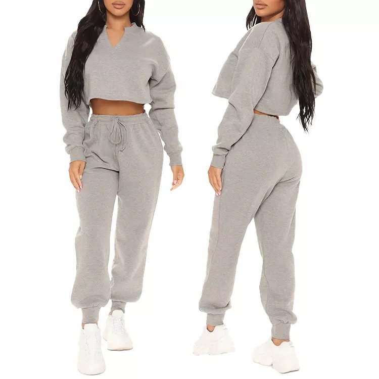 Women's Custom Organic Cotton Crop Top Jogger Pants Sweatshirt Athletic Shorts Elastic Drawstring Men's Jogging Sweatpants