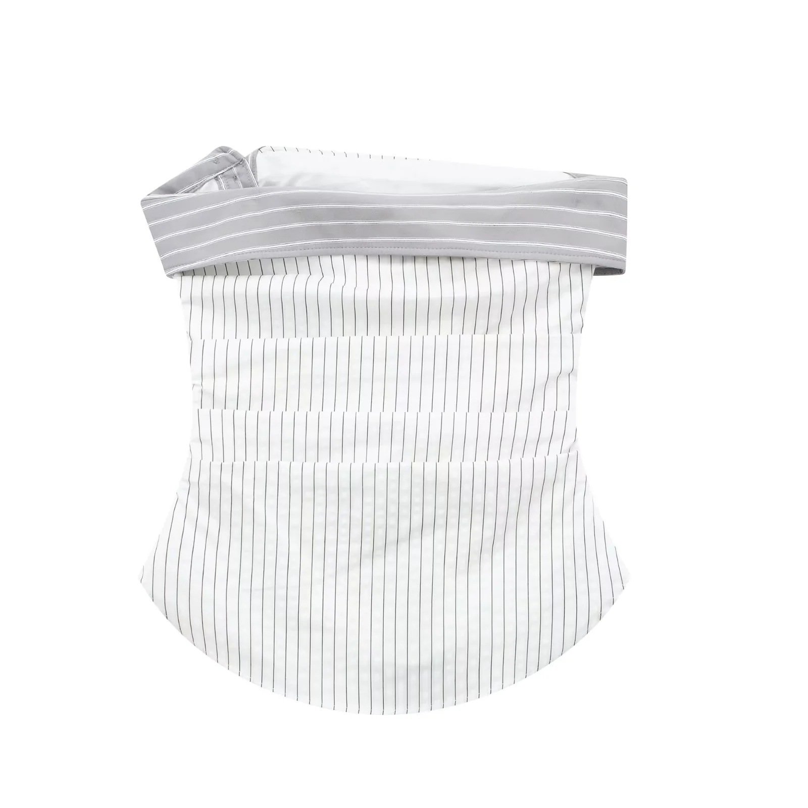 GX7023 Fashion 2024 summer irregular stripe diagonal button blouse ladies tight fit unique tube top women