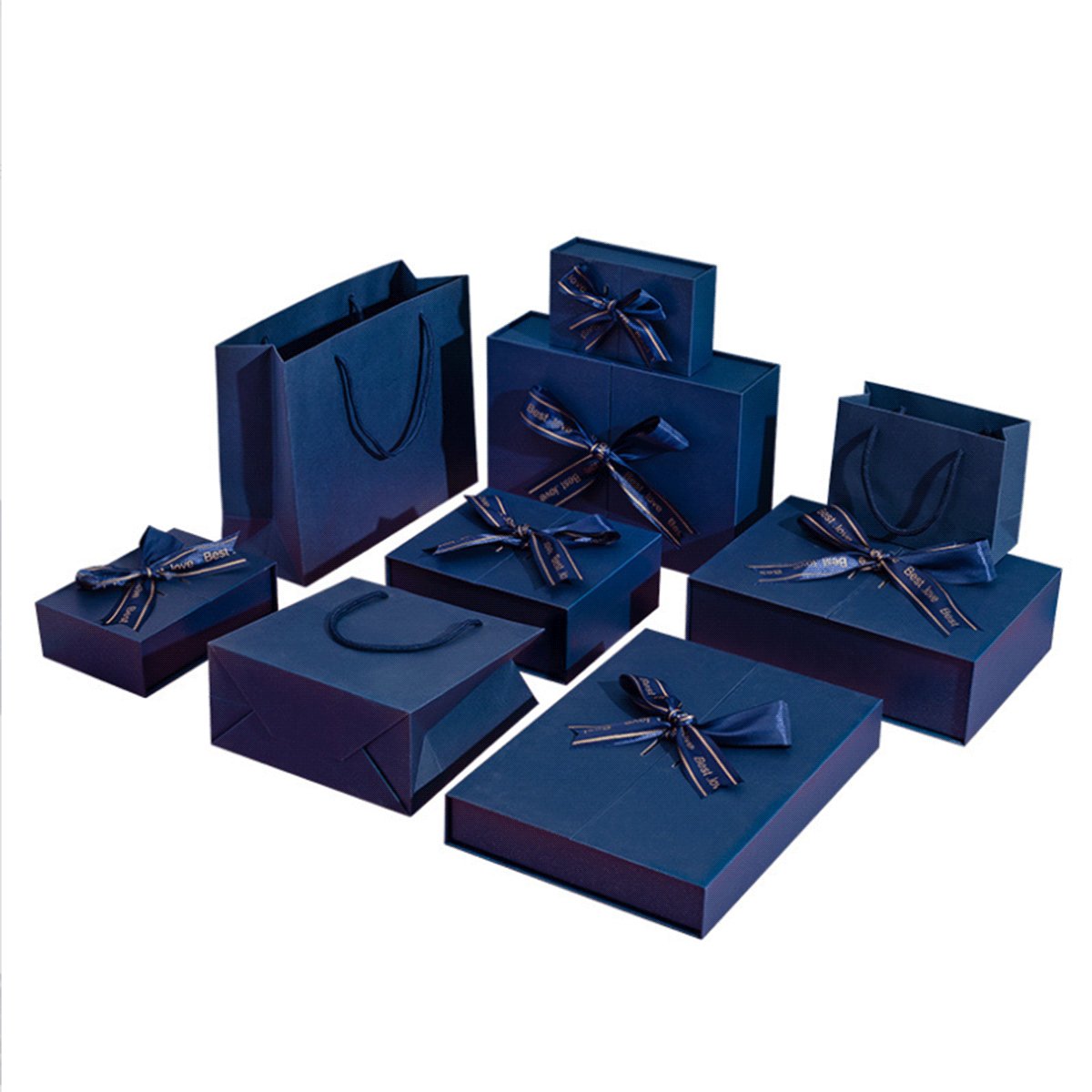 Product Packaging Double Door Bow Tie Gift Box Magnetic Luxury Gift Box With Ribbon Gift Box Clothing