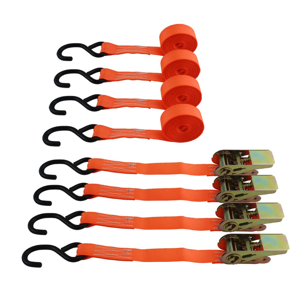 Retailer PVC Rubber Coated 4pcs 25mm 800kg Tie Down Ratchet