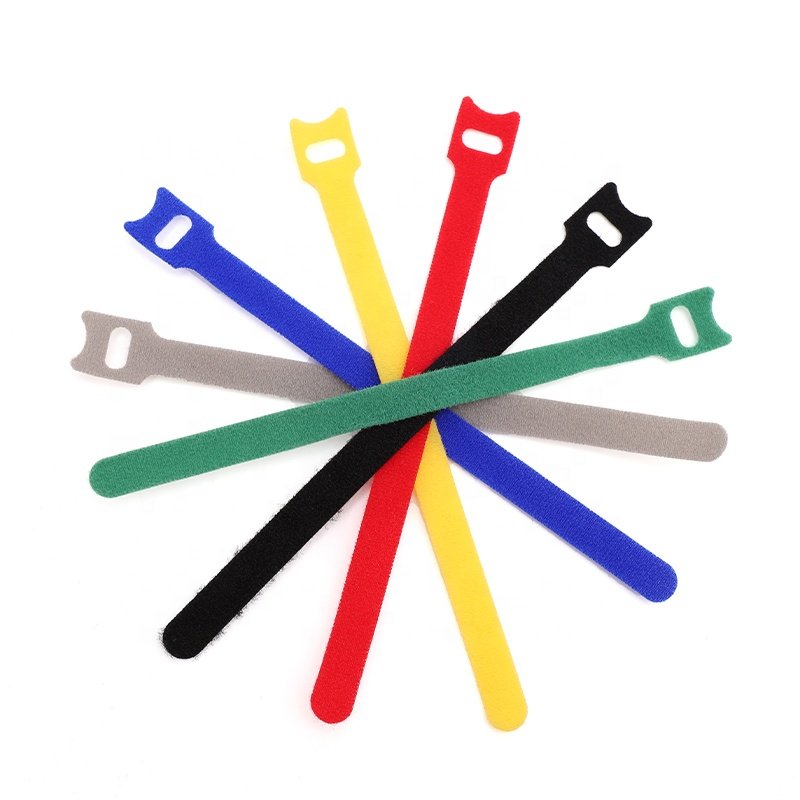 Colorful nylon Double Side Reusable Carry Self Gripping Cinch Strap/ Hook Loop Cable Tie