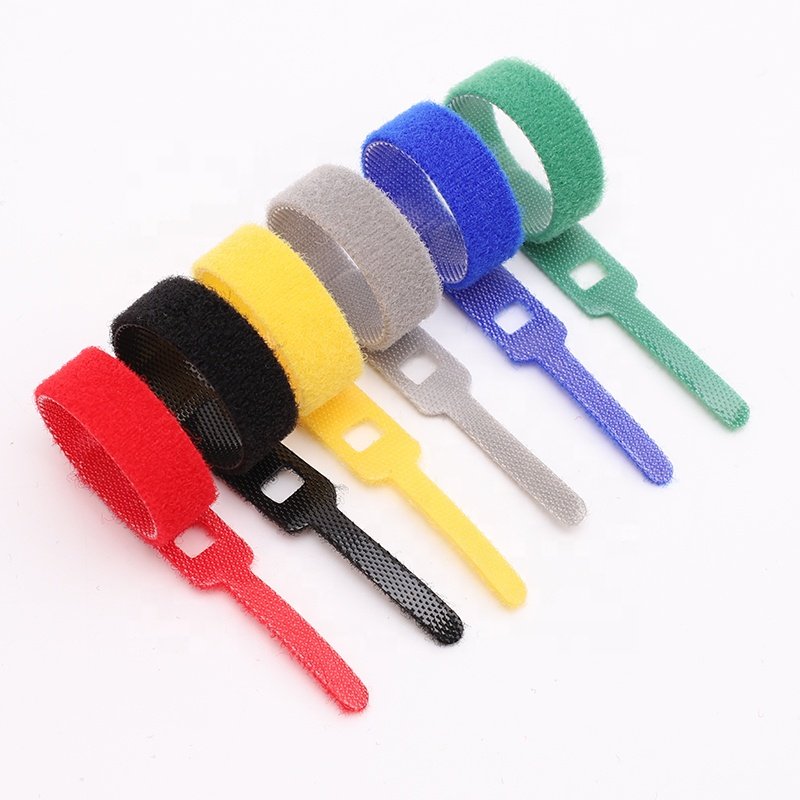 Colorful nylon Double Side Reusable Carry Self Gripping Cinch Strap/ Hook Loop Cable Tie