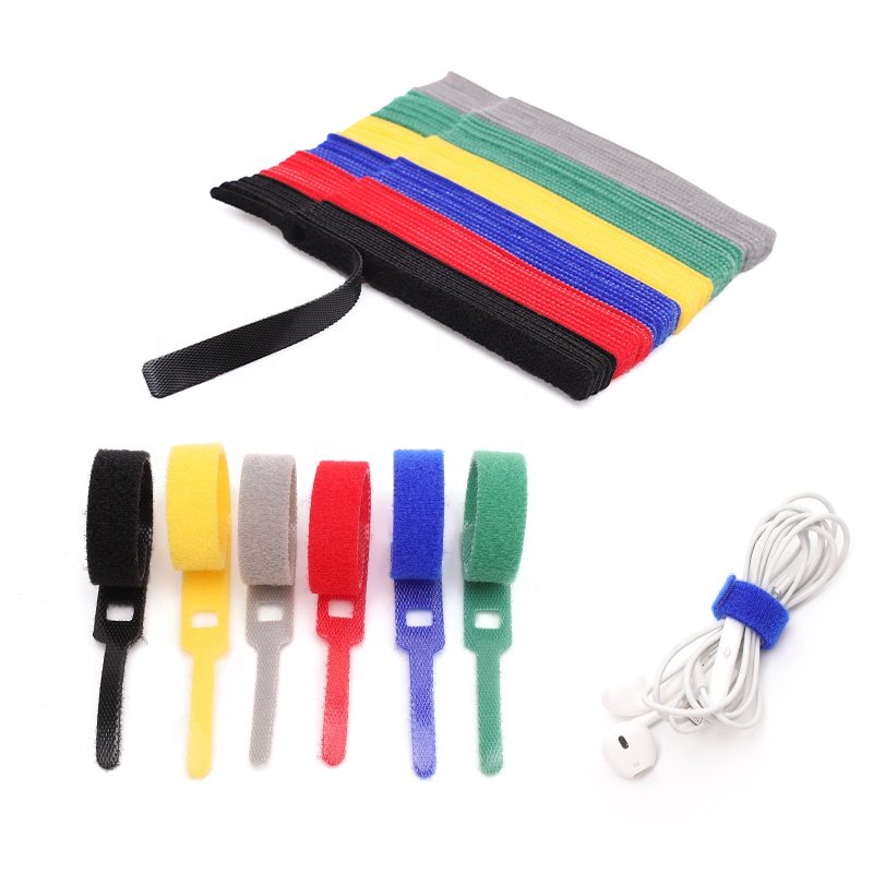 Colorful nylon Double Side Reusable Carry Self Gripping Cinch Strap/ Hook Loop Cable Tie