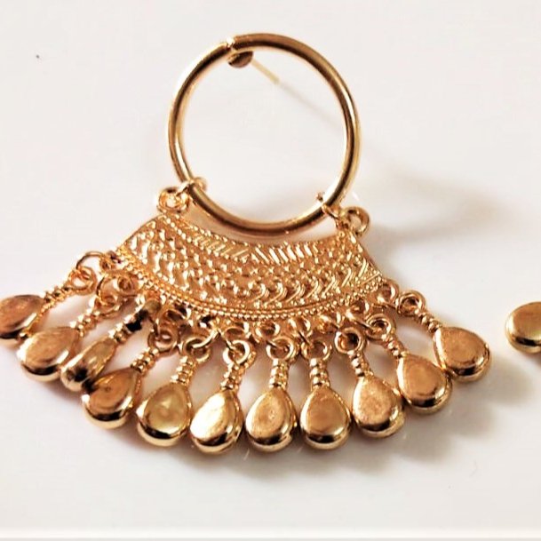 Hot Selling wholesale Latest Trendy jewelry Gold Foil Metal Polymer Clay Drop Earrings handmade Geometric tie-dye clay earrings for women At Lowest Price