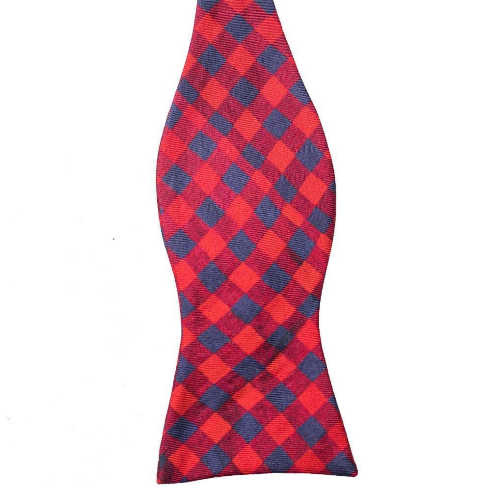 Two-piece Set Of Plaid Silk Printed Pre Tied And Self Bow Tie Set For Tuxedo High Quality For Men