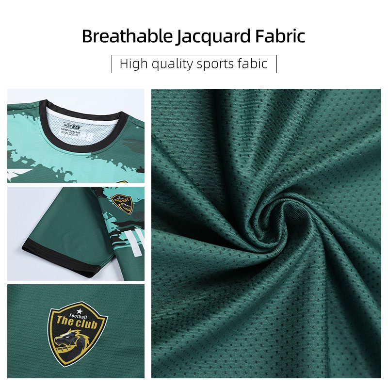 2024 Custom Oem Unique Fabric Jacquard Knitted Breathable Soccer Shirt Training Football Jersey Uniforms Soccer Wear Jersey