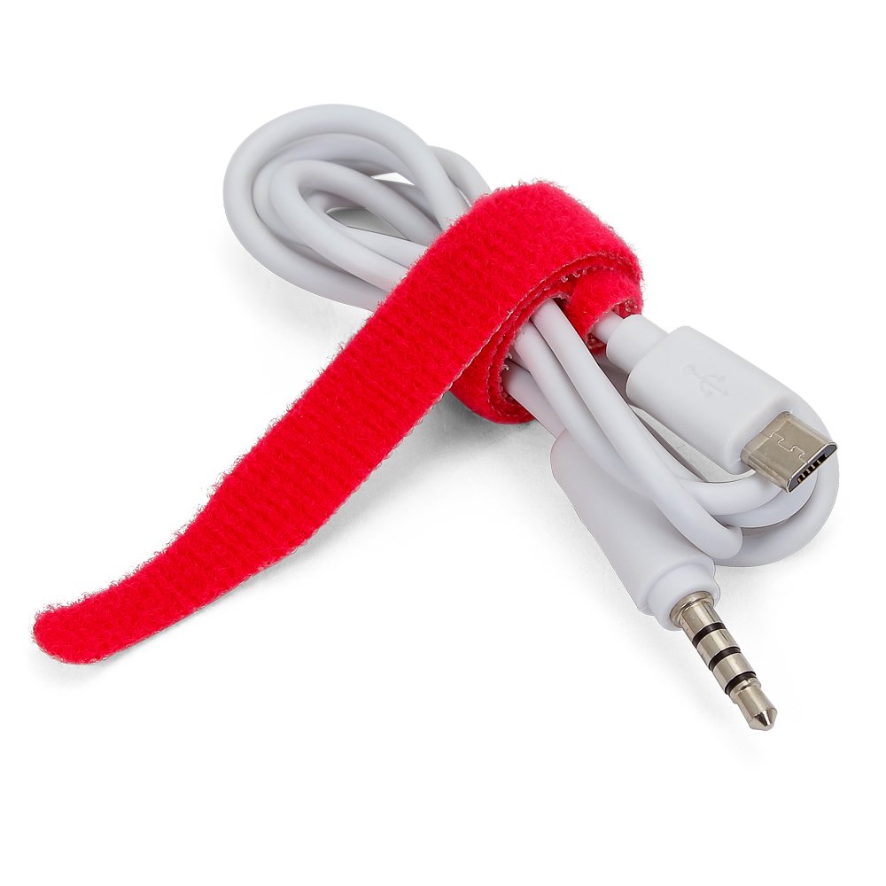 Self locking adjustable double hook and loop 250mm 300mm cable tie tag strap heavy duty charging reusable nylon cable ties