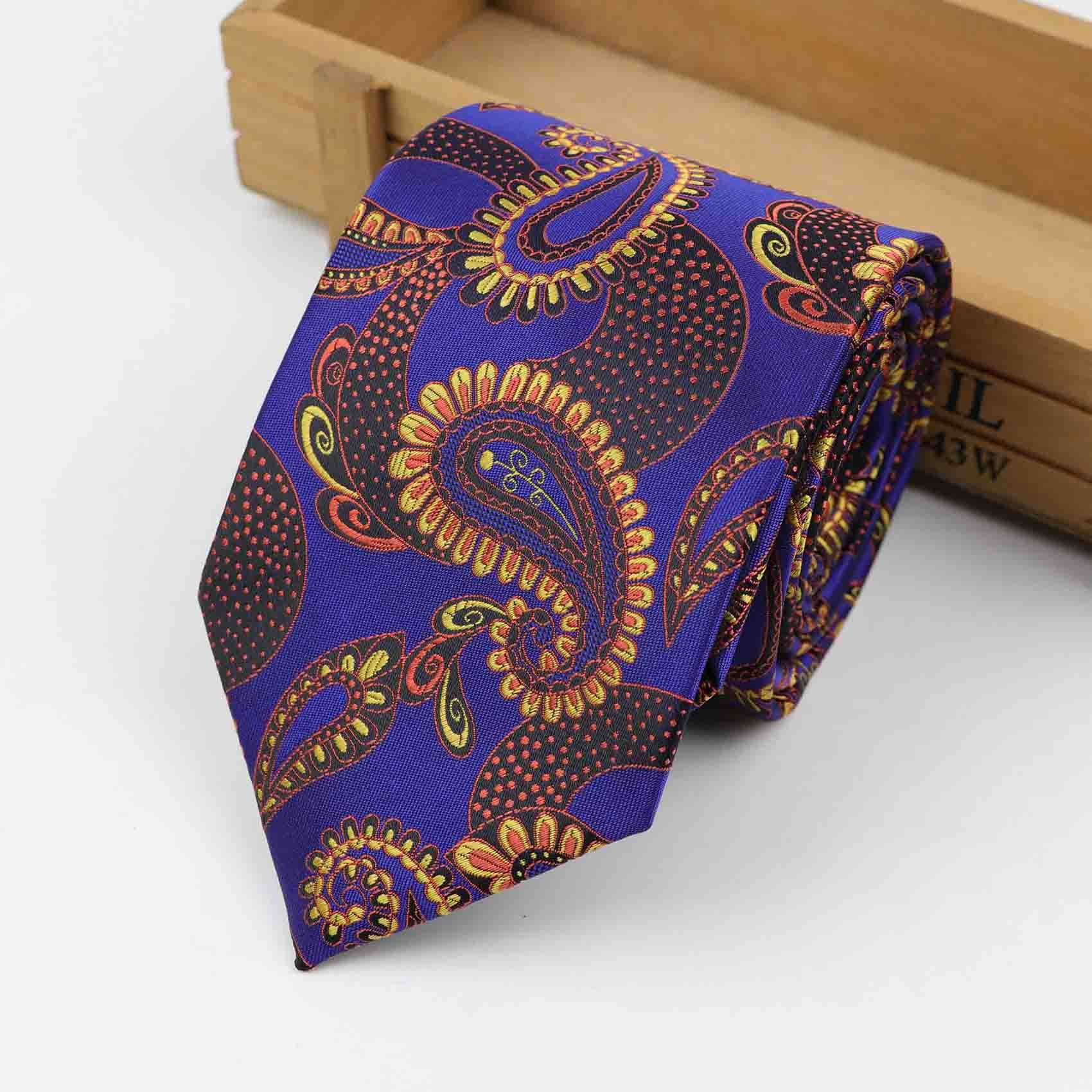 Formal Standard Size Paisley Necktie Groom Gentleman Ties Men Design 3.15inch Party Polyester Gravata Slim Arrow 8cm Silk Tie