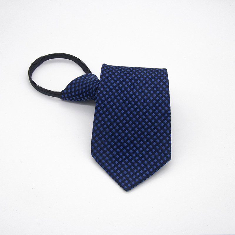 Wholesale men's business dress zip-up tie red groom wedding blue stripes Korean version black lazy tie