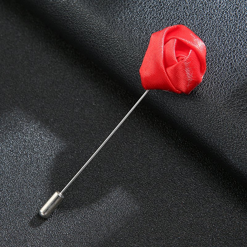 Tie Suits Lapel Pin Shirt Collar Rose Gold Red Pink Pins for Men Metal Flower Brooch
