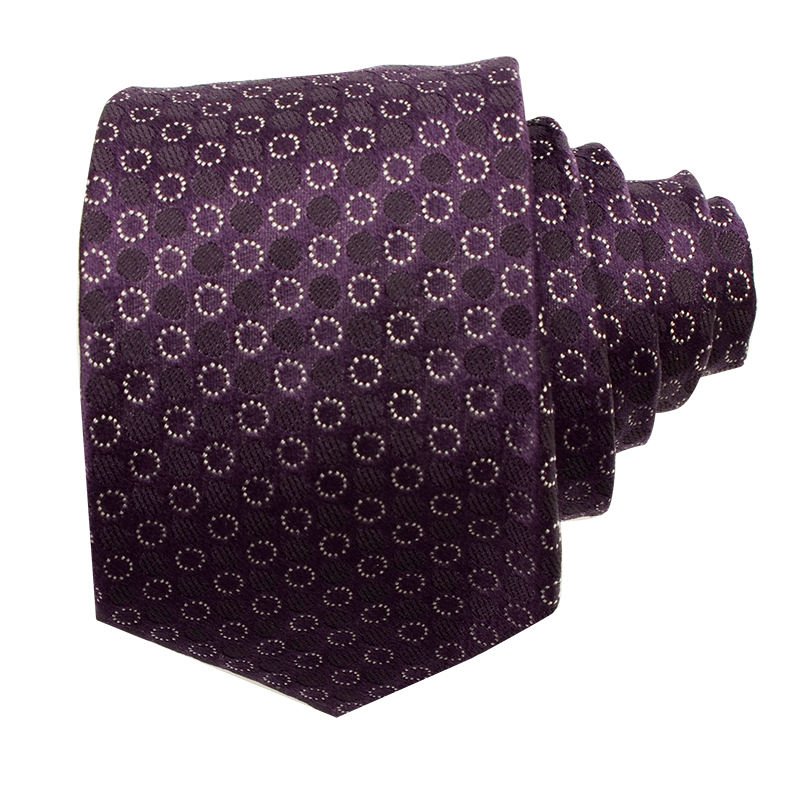 2024 New Arrival Custom Fashion Men's Handmade Classic Neck Tie OEM Dervice High Quality 100% Silk Circle Pattern Tie For Men