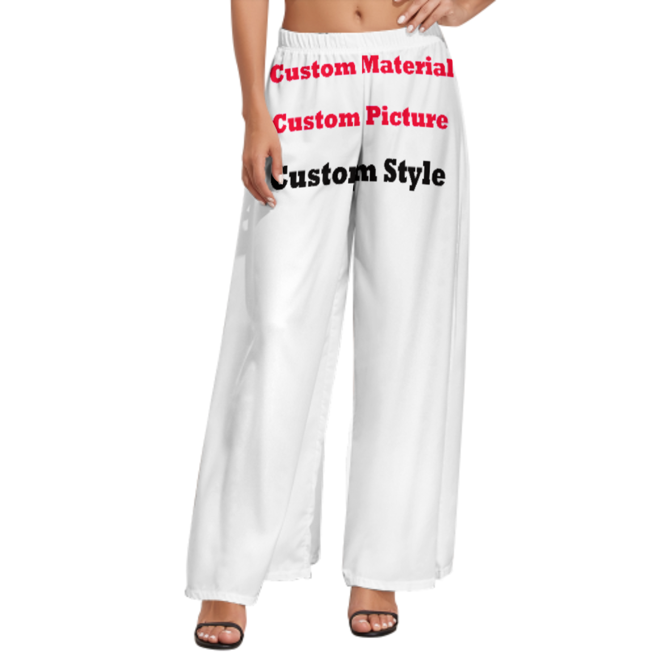 New Wholesale Customized Logo Hawaiian Style High Waist Plus Size Ladies Loose Trousers Floral Tapa Printed Long Wide Leg Pants