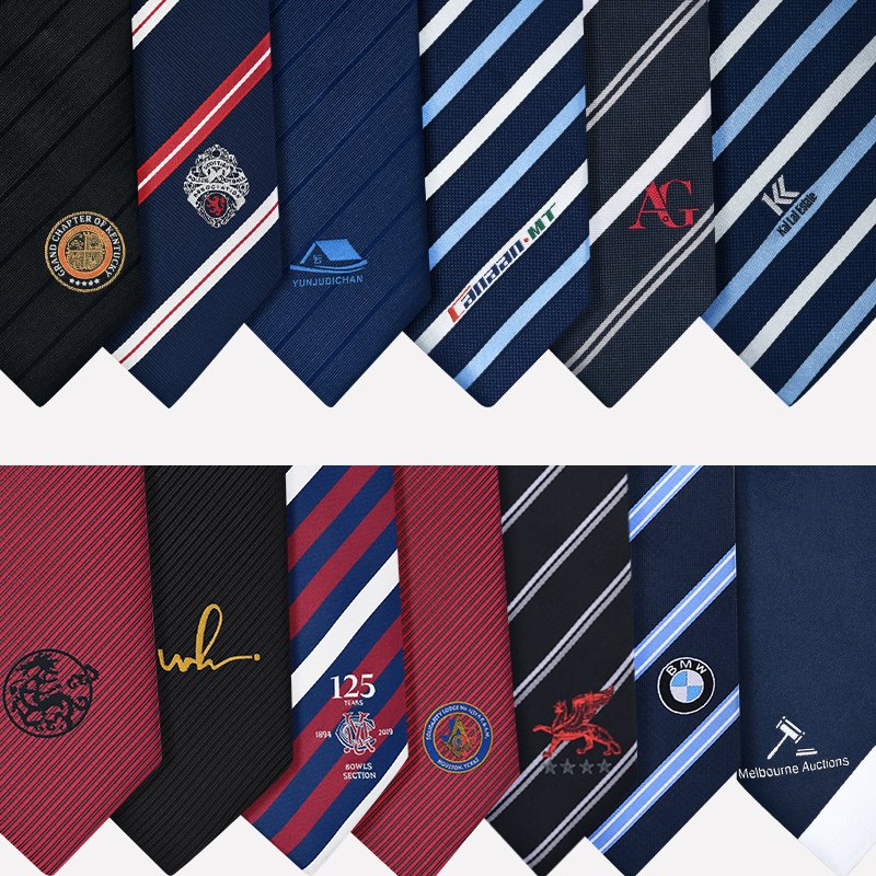 Silk Ties Men Custom Luxury Embroidered Logo Necktie with Gift box Package