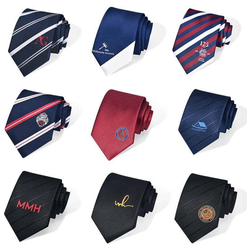 Silk Ties Men Custom Luxury Embroidered Logo Necktie with Gift box Package