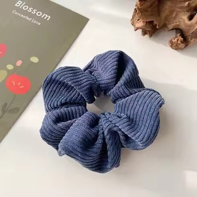 Winter soft simple elastic large band hair ties fabric corduroy scrunchies hair bands for women