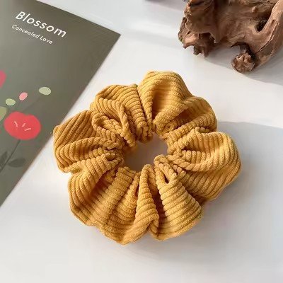 Winter soft simple elastic large band hair ties fabric corduroy scrunchies hair bands for women