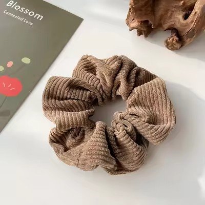 Winter soft simple elastic large band hair ties fabric corduroy scrunchies hair bands for women