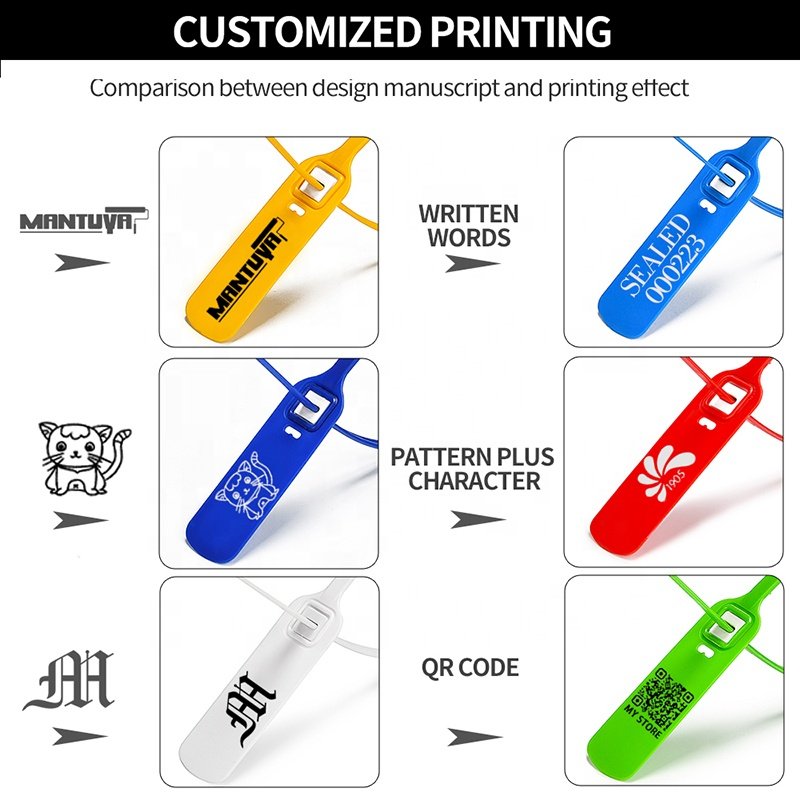 Custom Plastic Security Tag Seals Disposable Brand Logo Garment Hang Label Tag Zip Ties for Clothes Logistics