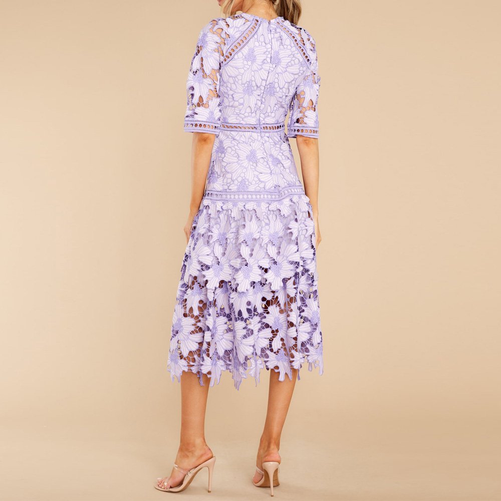 Summer Women Sexy Lace Mesh Sheer Hollow Out Spaghetti Strap Bodycon Midi Floral Embroidery Casual Dress