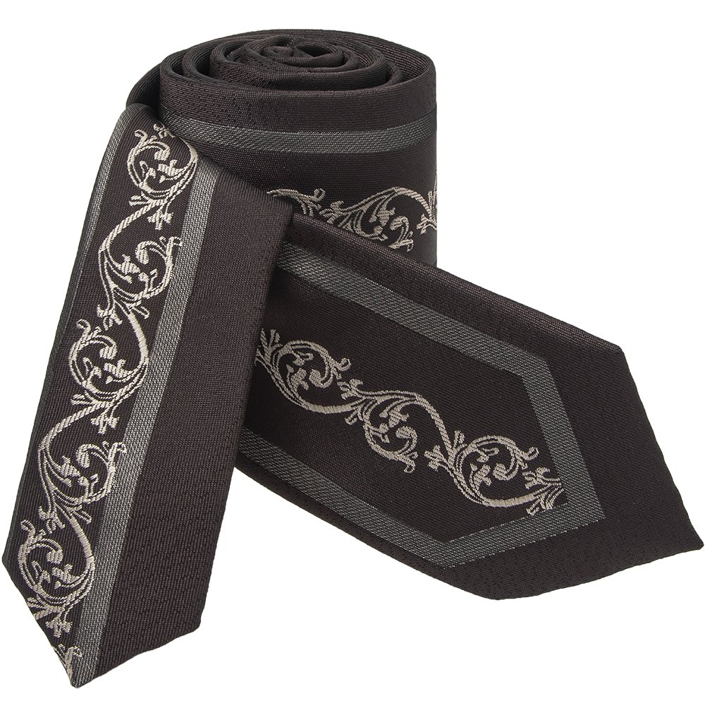 OEM Custom Label Floral Border Tie Men Official Micro Polyester Ties Two Toned Necktie Cheap Ties For Men