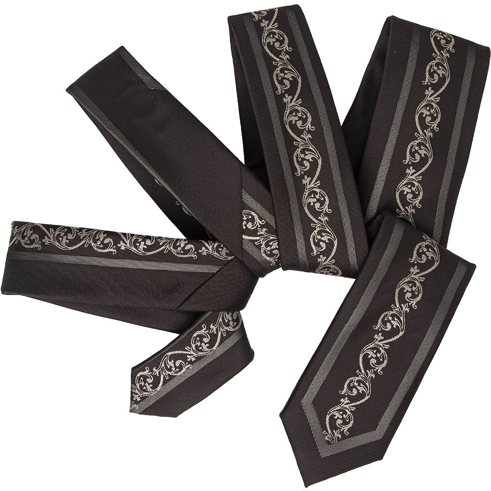 OEM Custom Label Floral Border Tie Men Official Micro Polyester Ties Two Toned Necktie Cheap Ties For Men