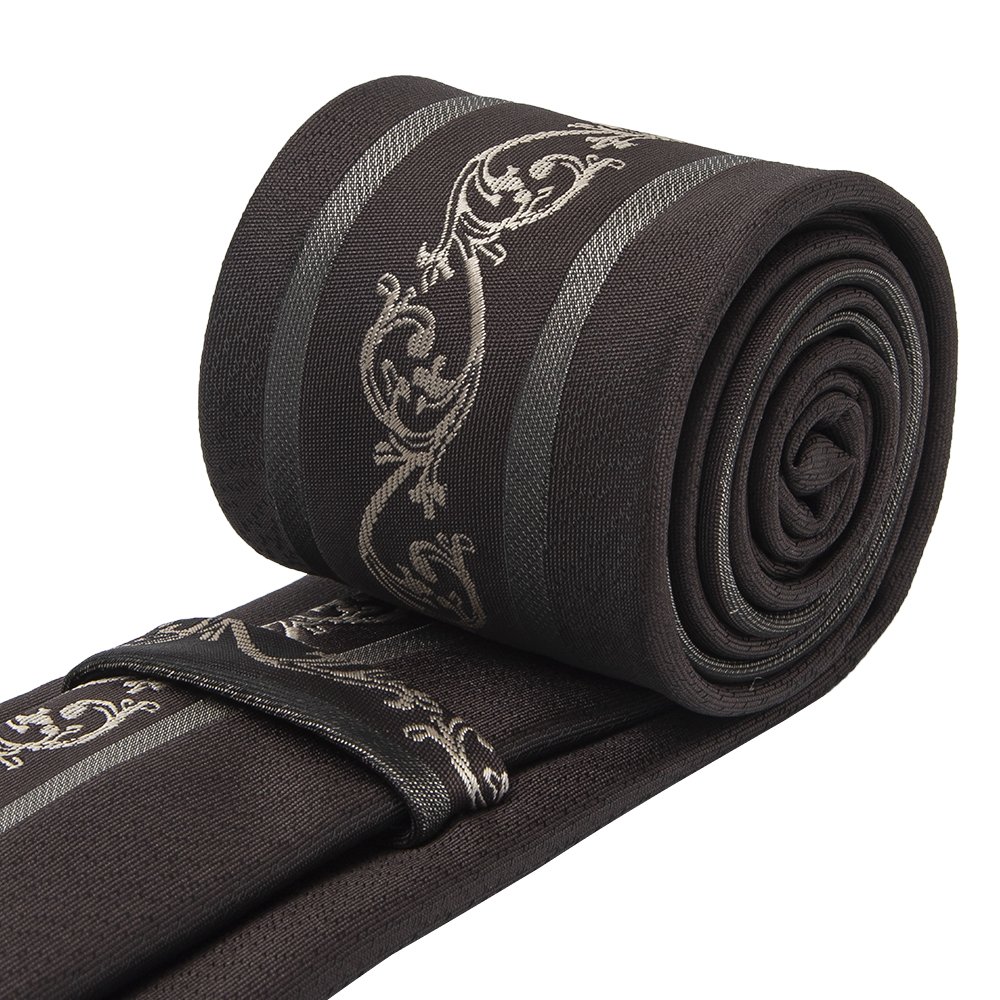 OEM Custom Label Floral Border Tie Men Official Micro Polyester Ties Two Toned Necktie Cheap Ties For Men