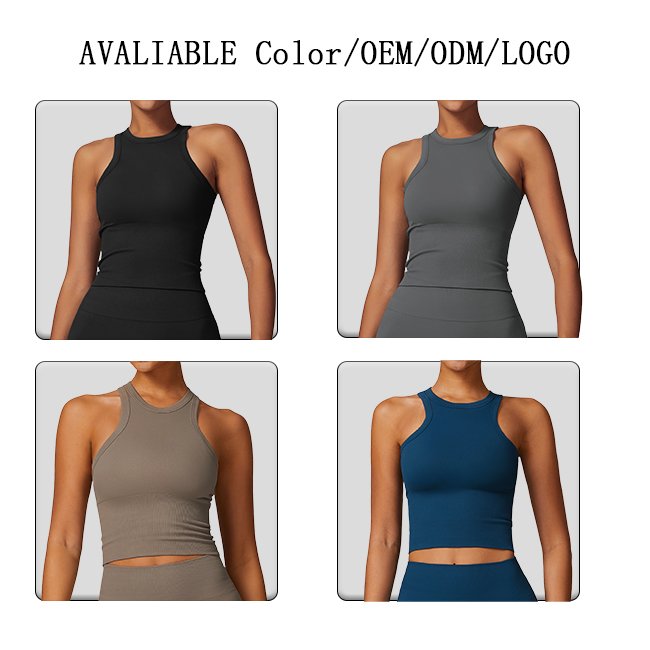 Breathable yoga Vest halter neck beautiful back push up yoga bra seamless sports underwear women's summer shockproof fitness top