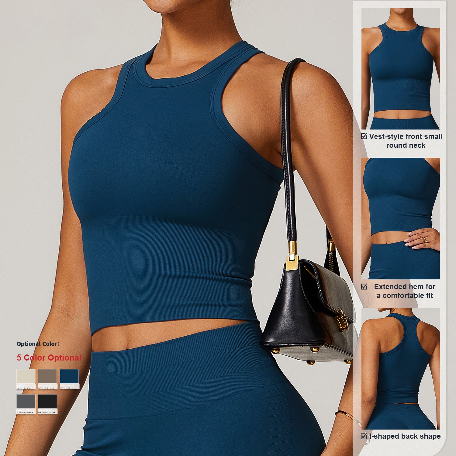Breathable yoga Vest halter neck beautiful back push up yoga bra seamless sports underwear women's summer shockproof fitness top