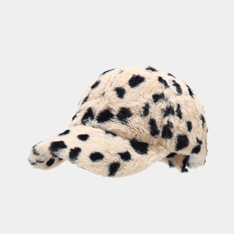 Wholesale Trendy Women Lady Winter Hat Warm Fashion Leopard Zebra Tie Dyed Baseball Cap Gorras Plush Furry Sports Cap